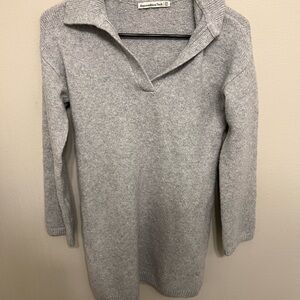 Abercrombie & Fitch Light Gray Sweater Dress